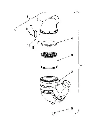 87368008 - Корпус (основая часть) фильтра возд. ДВС TJ530,T9060/STX530,535